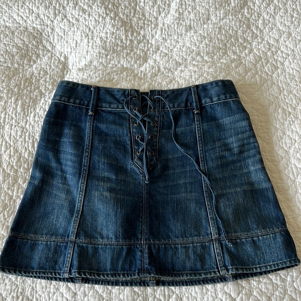 Abercrombie Front-Tie Denim Skirt